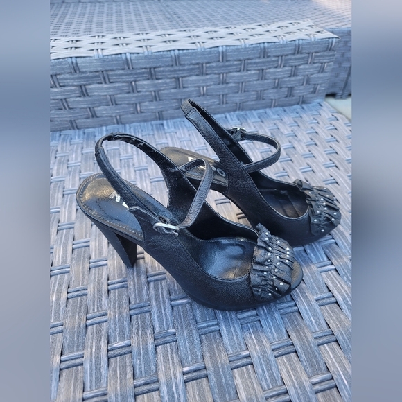 REPORT, Black Marlowe‎ Peep Toe Slingback Heels, Size 6 - Picture 3 of 8